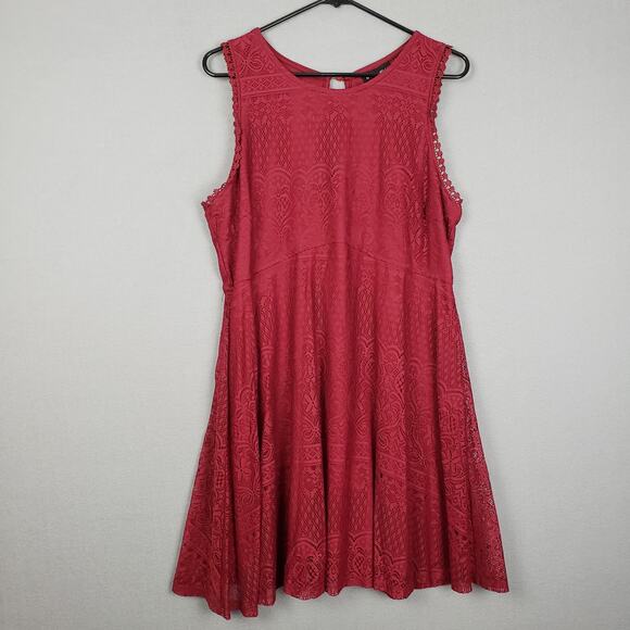 My Michelle Size XL Mini Dress Red All Over Lace Cocktail Party Special Event - Picture 1 of 6